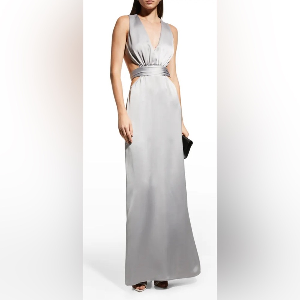 Ramy Brook Milan Gown, silver, sz 14